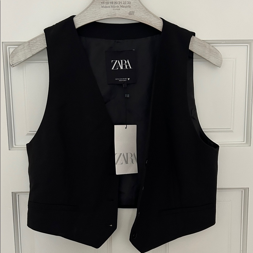 Zara Elegant Black Vest NWT